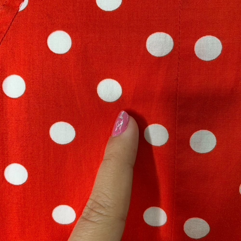 Christian Lacroix Women's Red White Polka Dot Long Sleeve Button Down Shirt 44 - Picture 8 of 15